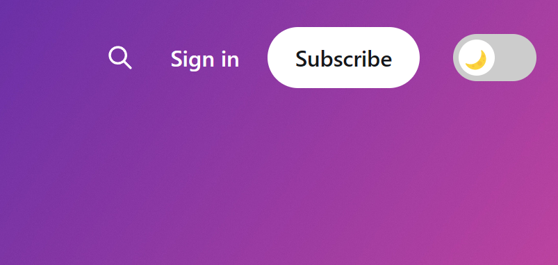 The dark mode toggle for Casper theme without modifying it