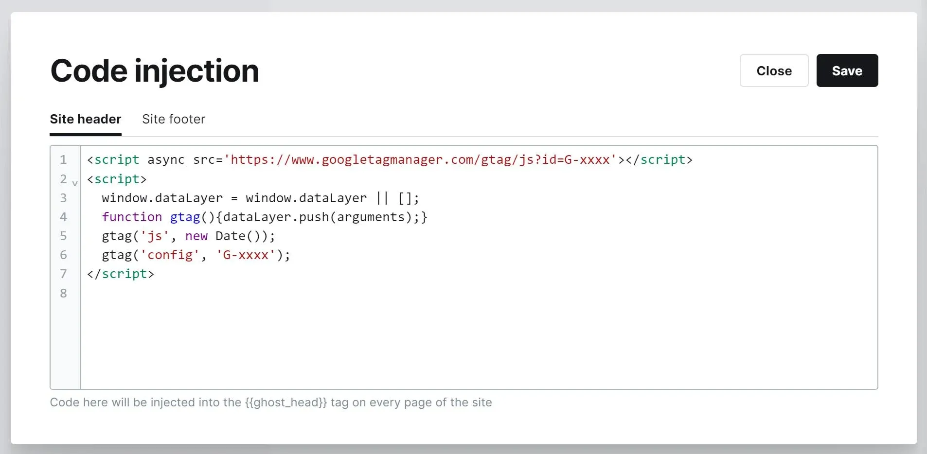 Integrating Google Analytics 4 with ghost CMS
