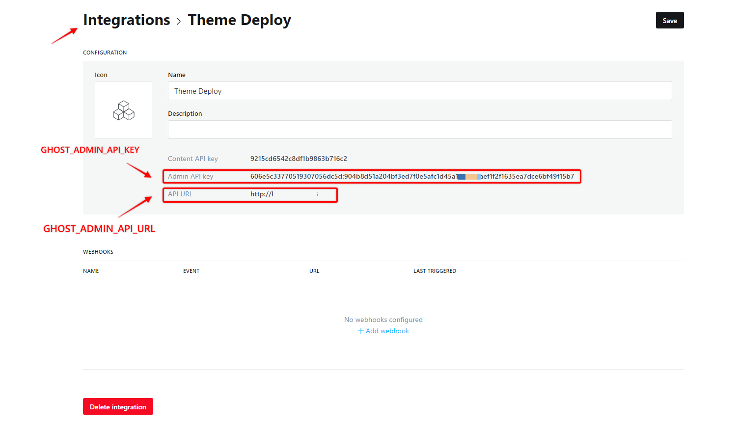 Tạo mới Custom Integration và lấy Admin API Key