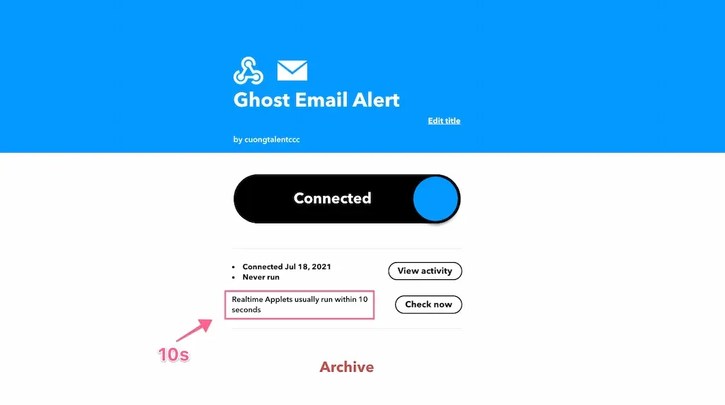 Thời gian cách nhau cho mỗi Applets chạy (tương đối)