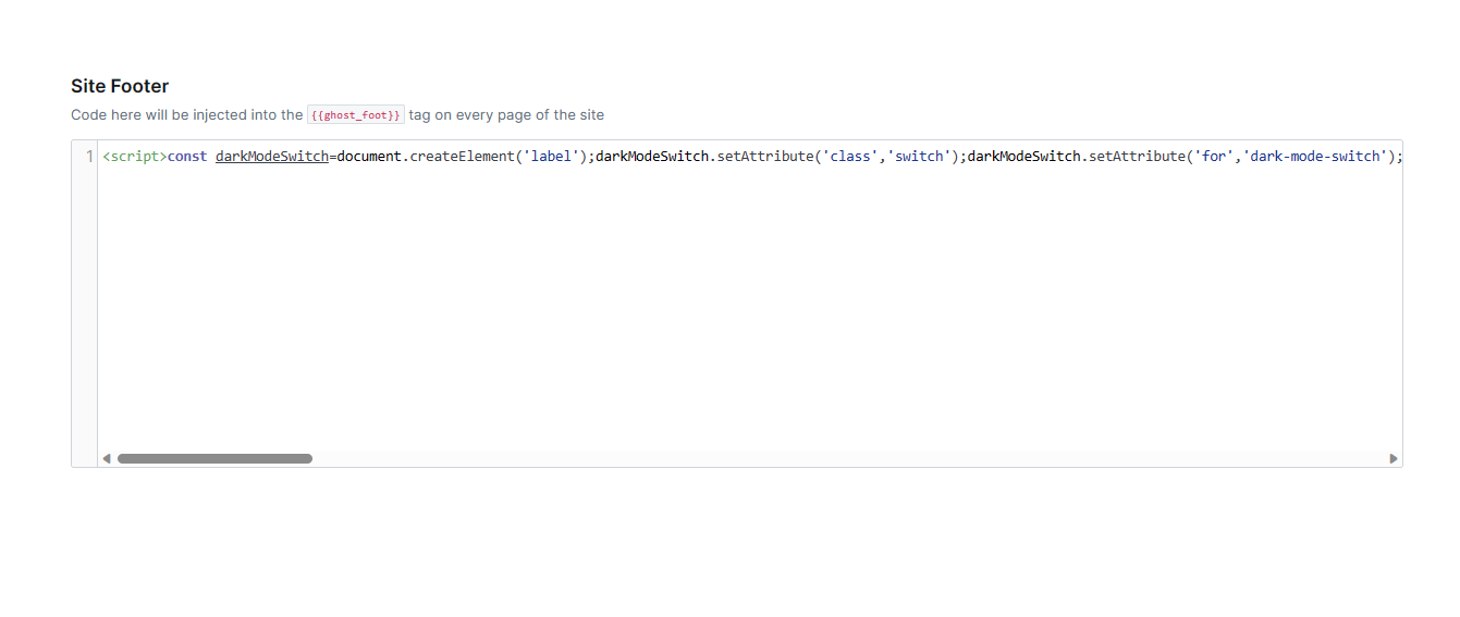 Setting > Code injection > Site Footer